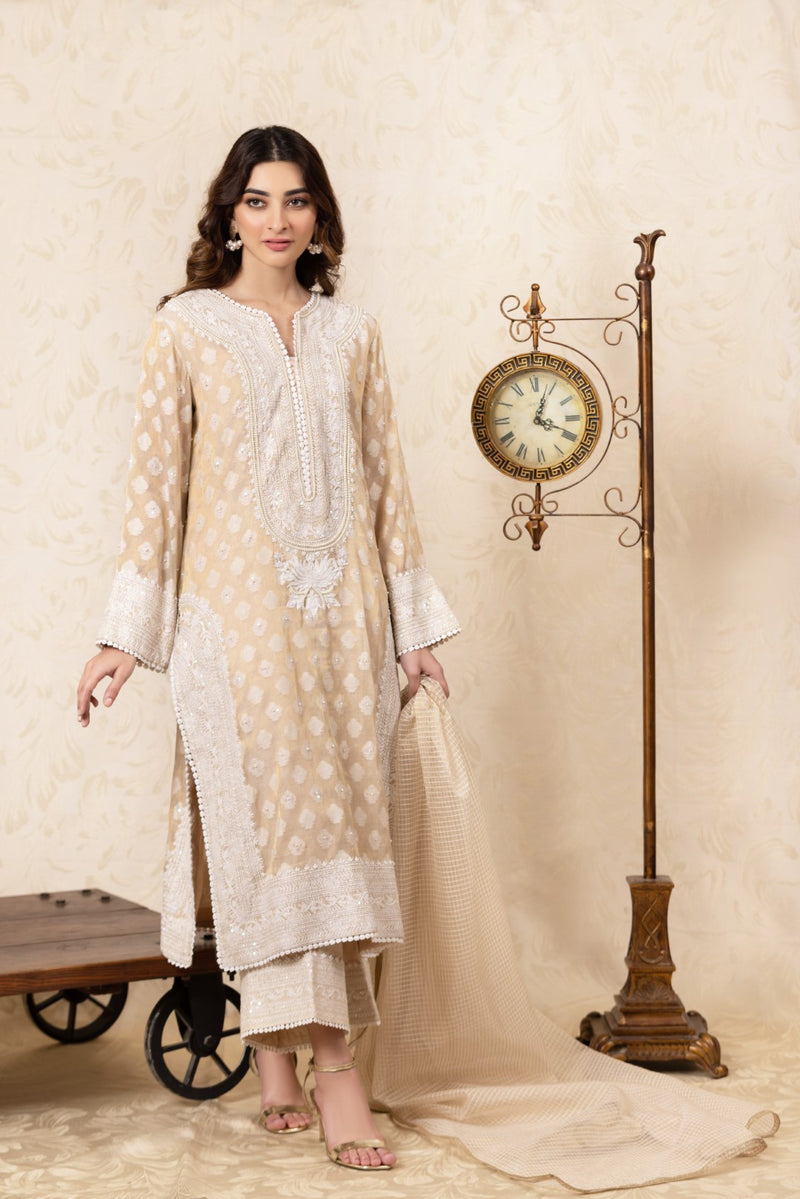 Royal Ivory - Straight shirt with culottes