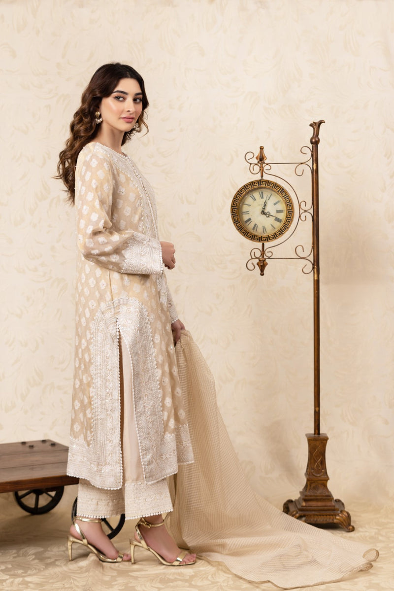 Royal Ivory - Straight shirt with culottes