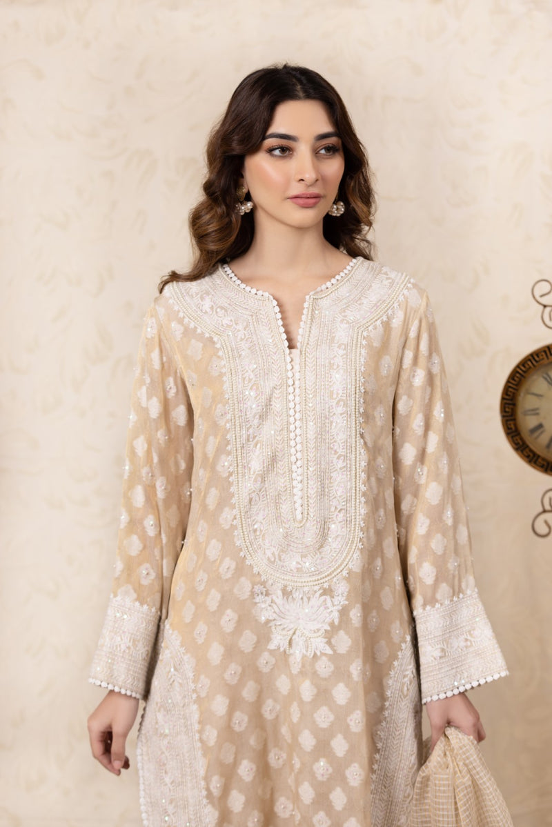 Royal Ivory - Straight shirt with culottes