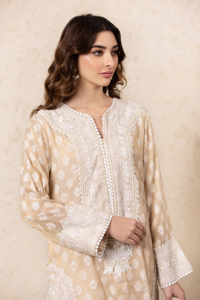 Royal Ivory - Straight shirt with culottes