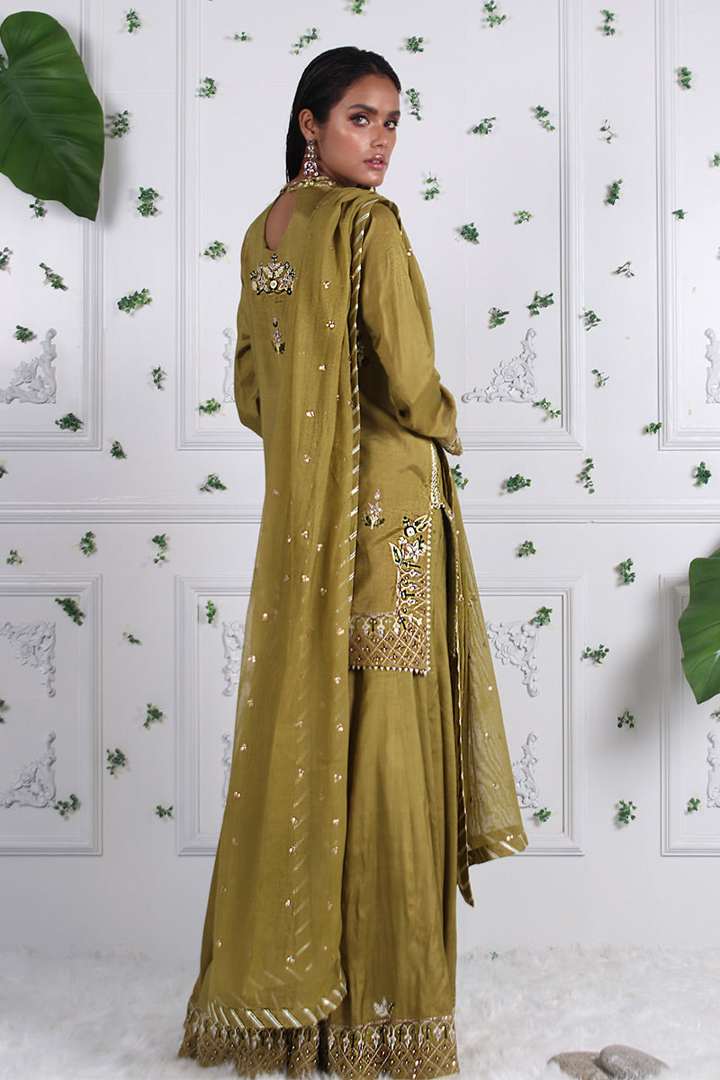 Ethnic Shamrock - Short shirt with dhaka pants