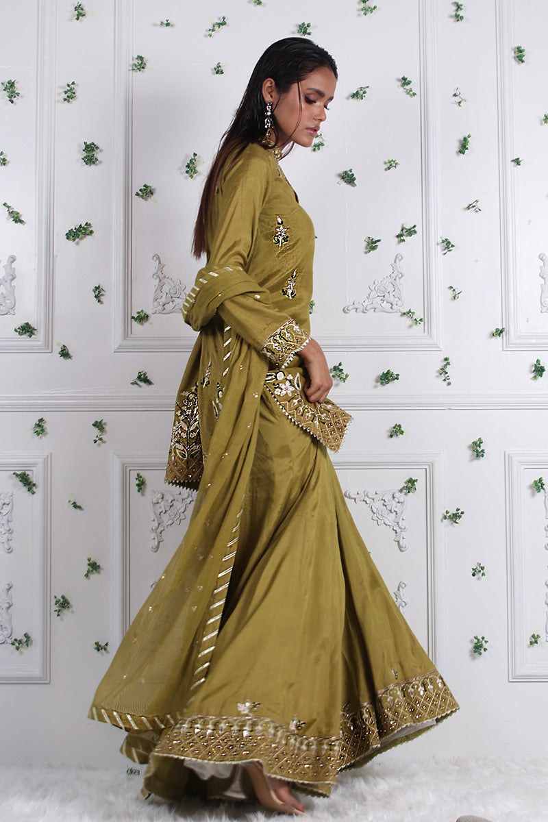 Ethnic Shamrock - Short shirt with dhaka pants