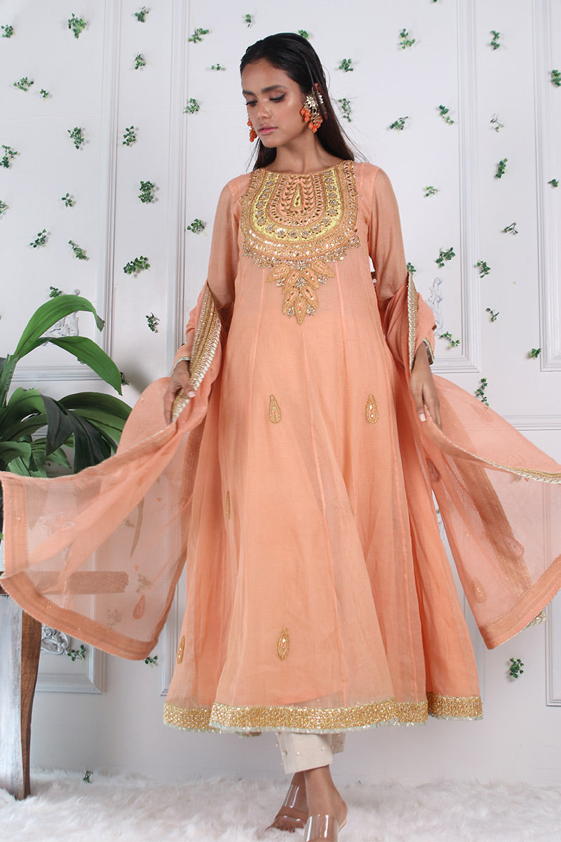 Peach Paradise - Peshwas with straight pants