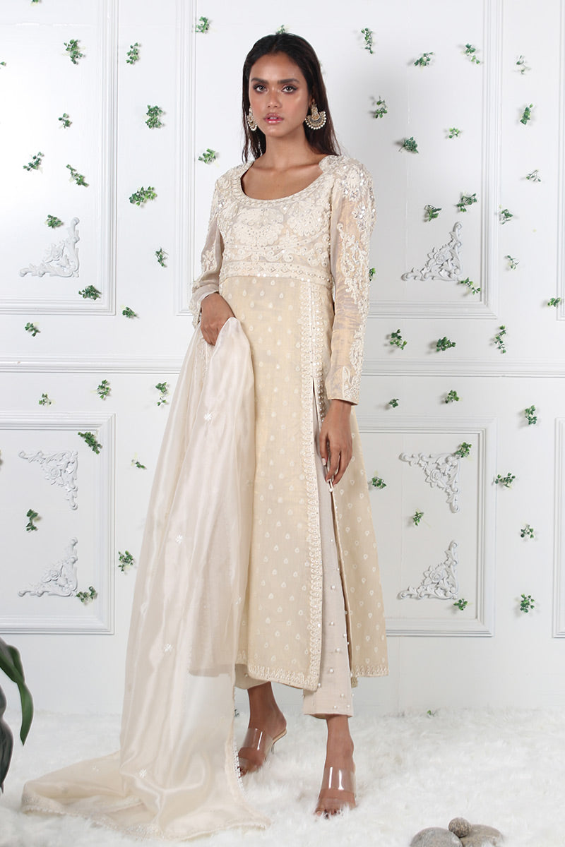 Princess Fit - Embellished Shirt with Dupatta