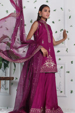 Cerise Fusion - Embellished shirt with dhaka pants
