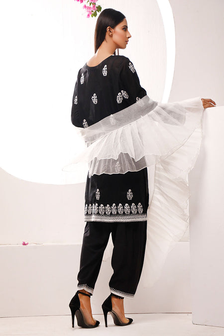 Ebony - Cotton lawn shirt with shalwar